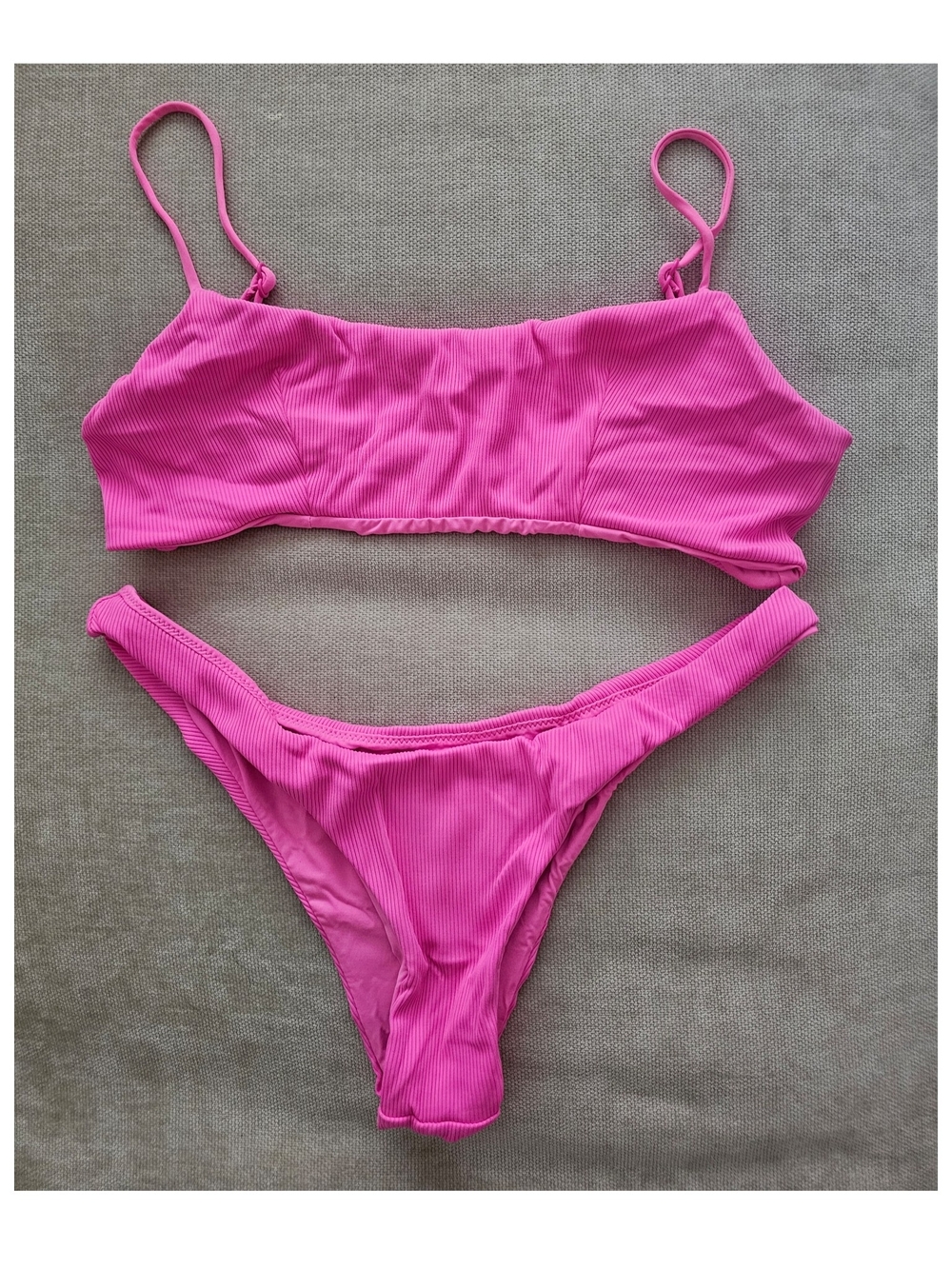 Kith Hot Pink Ribbed Bikini Set